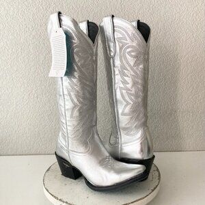 Lane SMOKESHOW Womens Cowboy Boots 7 Silver Trail Western Cowgirl Mid Calf Tall